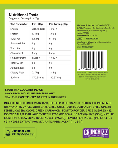 Crunchizz Makhana Seasoning Combo Pack | Peri Peri + Tangy Tomato+ Salt & Pepper| 3 x 50g (150g) | Premium Flavour Sprinkle for Roasted Makhana